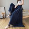 Women's Chiffon Wide-Leg Pants - Summer 2025, Plus Size, Silk-Like, Lined Culottes