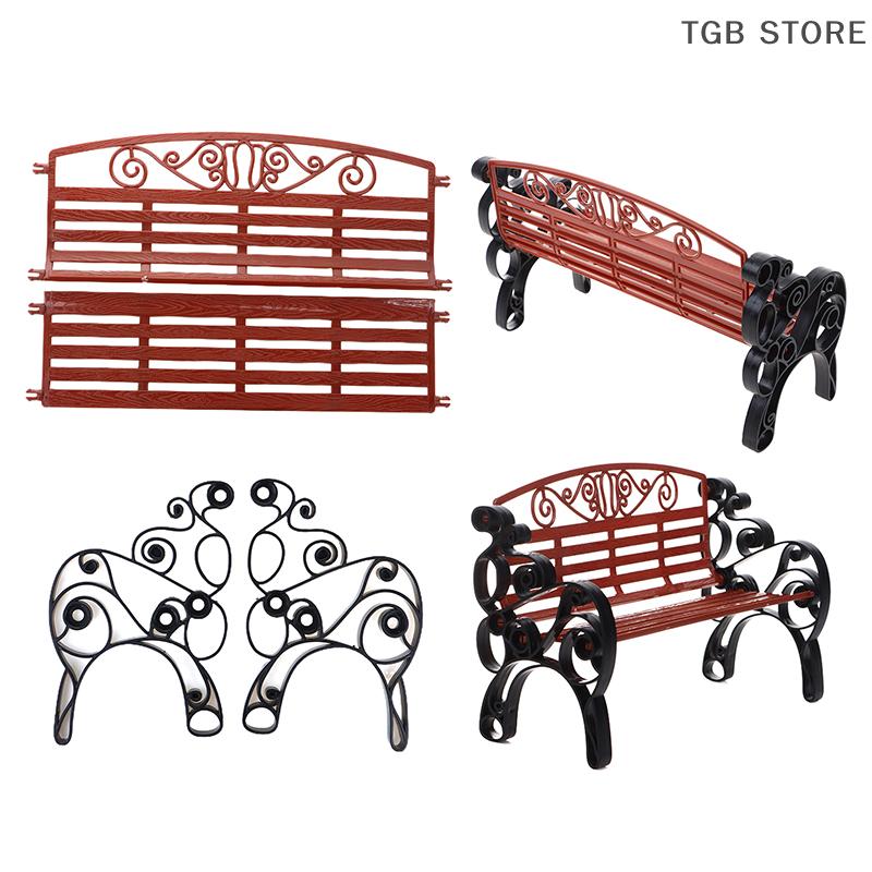 1:6 Мини Скамья-Реклайнер Кресло-Шезлонг Миниатюрная Парковая Двойная Скамья Модель Садовый Декор Игрушка Аксессуары для Кукольного Домика