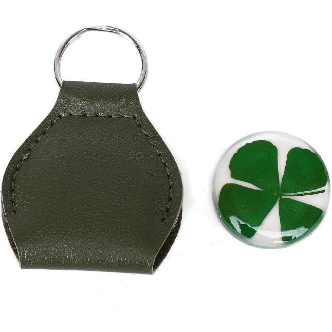 Real Four Leaf Clover Good Luck Pocket Token, Preserved, 1.25” (CLOVER01)