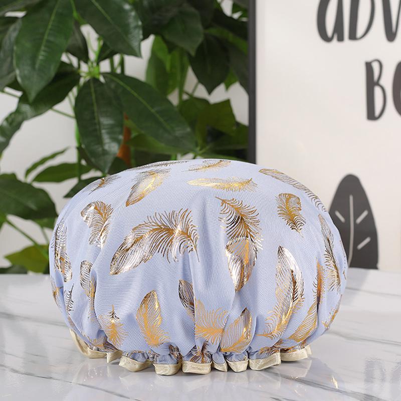 1Pcs Waterproof Shower Cap Double Elastic Shower Cap Dustproof And Smokeproof Shampoo