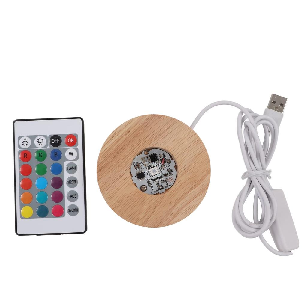 Светодиодная подставка для дисплея Светодиодная подставка для дисплея Подставка для дисплея Хрустальный шар Светящийся пьедестал Подставка для дисплея Освещение 7 цветов Создание атмосферы USB Кристаллическое стекло