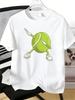 Unisexs Tee Dabbing Cartoon Tennis Ball Character Print Cotton Short Sleeve Male Casual Streetwear Outdoor Daily Basic Fashion Top