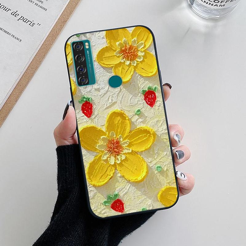 For TCL 20 SE Case Flower Silicone Soft TPU Cover Coque For TCL 20S 20E 20L Plus Case For TCL 20 5G 20E 6125F Bumper Fundas