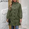 BITCED Осенне-зимний водоотталкивающий тренч с капюшоном, женское повседневное длинное пальто свободного кроя, больших размеров, верхняя одежда для улицы от дождя