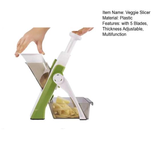 Настольная овощерезка с 5 лезвиями, регулируемая толщина, многофункциональный резак для моркови, картофеля, редиса, инструмент для нарезки овощей, кухонные гаджеты