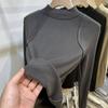 Frosted Warm High Elastic Line Feeling Half High Neck Long Sleeve Base Shirt Autumn and Winter New Skin-friendly All Top T-shirt Woman
