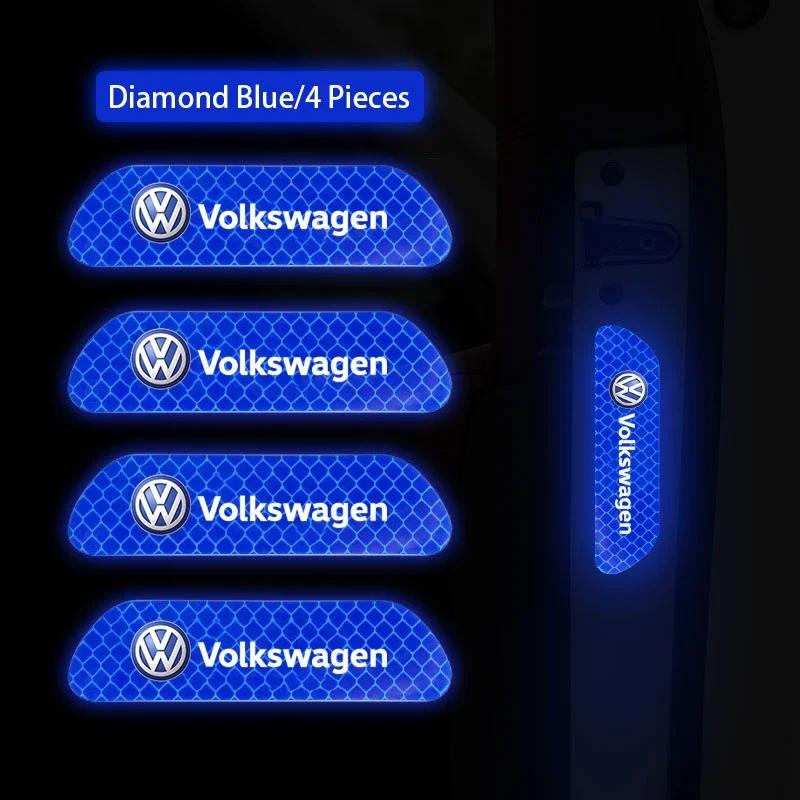 VW GTI GOLF 2026 Горячее для VW VOLKSWAGEN 4 шт. Наклейка на дверь автомобиля Предупреждение о безопасности Светоотражающая метка для Volkswagen Polo Golf Tiguan Pass