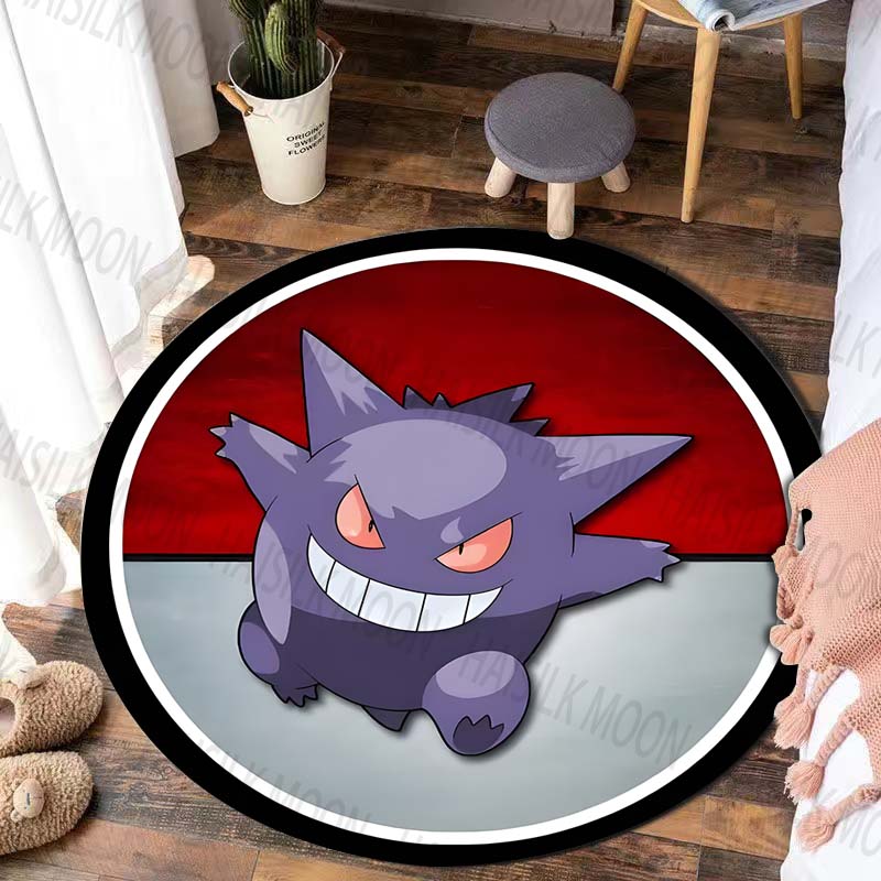 Potdemiel Japan Game G-Gengar Printed Round Rug, Bedroom, Living Room Carpet, Doormat, Picnic, Sofa Table, Decor,Rug, Floor Mat