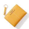Желтый женский кошелек из мягкой искусственной кожи, женский кошелек, мини-держатель для карт с застежкой, короткие кошельки для монет, тонкий маленький кошелек
