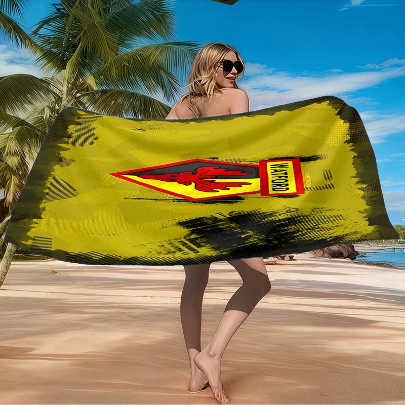 Wat-ford Football Crest Beach Towel Microfiber Beach Towel, Lightweight and Quick-Dry, for Summer Travel, Swimming Pool Fan Birthday Gift
