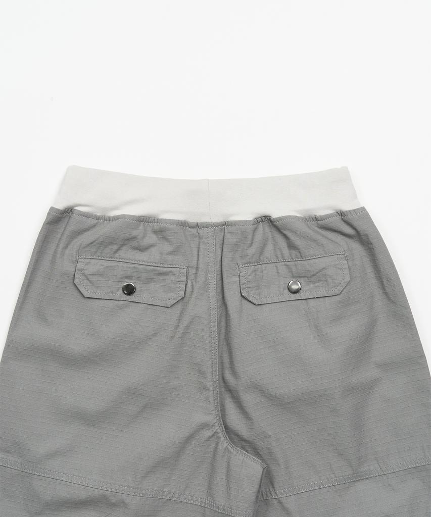 TOFFEE WOMEN W Elastic Waist Wide Cargo Pants (Grey)