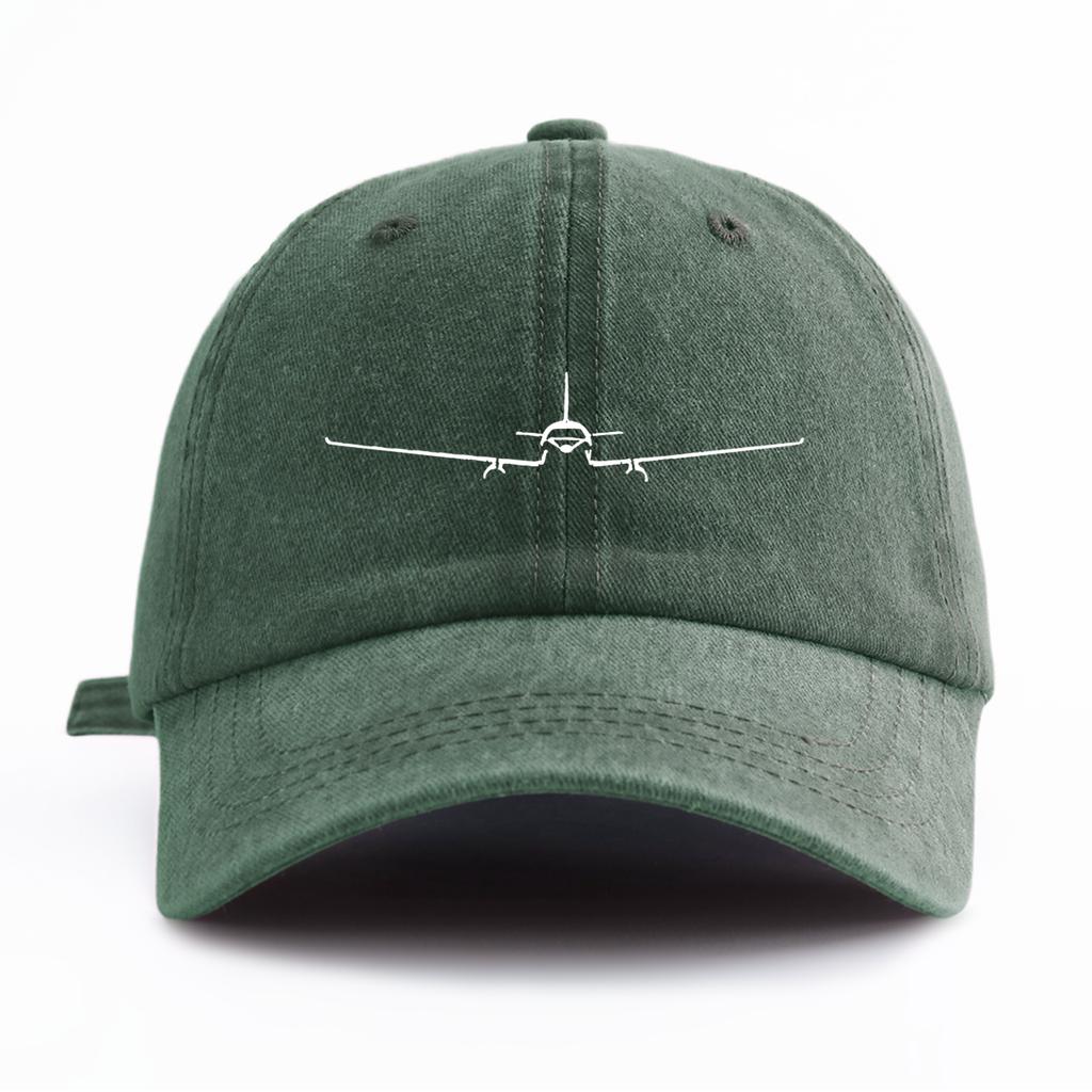 pc Airplane Print Washed Baseball Cap for AdultsMinimalist Retro Style Casual Soft Adjustable Dad HatPerfect As Gift