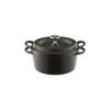 Vermicular MBK14R Cast Iron Enamel Pot, 14cm, Matte Black, Waterless Cooking, Includes Recipe Booklet, Round Oven Pot