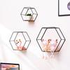 Wall Mounted Floating Shelf Geometry Metal Wire Hexagon Storage Display Shelves Living Room Decorative Wall Shelf