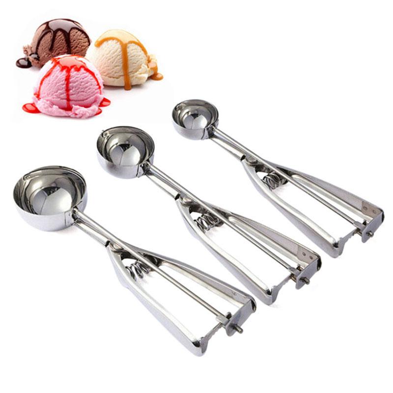 Stainless Steel Ice Cream Scoop Spring-Loaded Release | Multi-Purpose Kitchen Tool for Ice Cream, Cookie Dough, Mashed Potatoes
