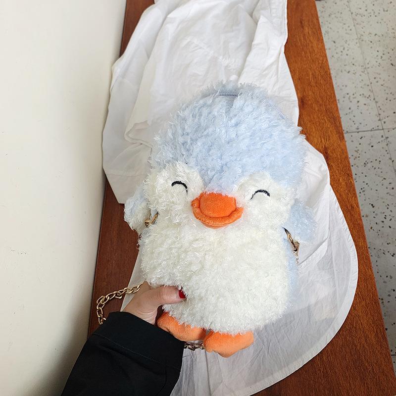 Cartoon Wool Lamb Bag Mori Girl Cute Little Penguin Doll Ins Chain Foreign Style Messenger Bag Tide