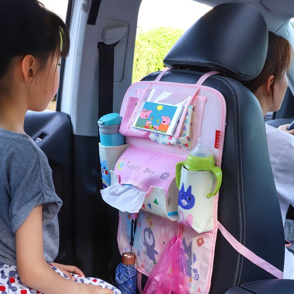 Cartoon Hanging Bag Large Capacity Auto Seat Organizer Essentials Tablet Holder Protector Travel