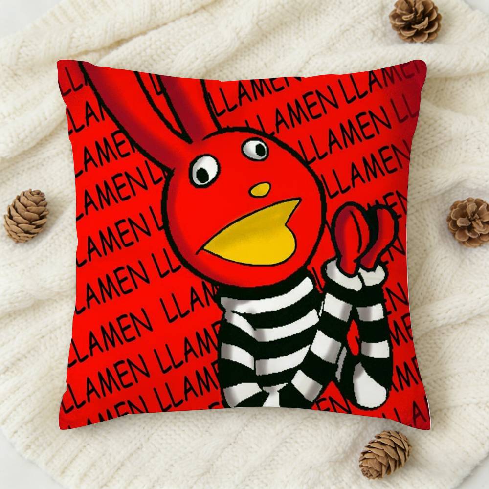 BBodoque MMinutos Bunny Doublesided Printed Square Decorative Cushion Cover for Sofa Living Room Home Decor