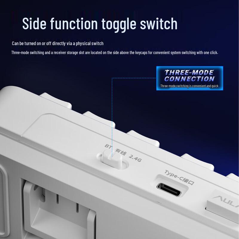 AULA L87 87-клавишная механическая клавиатура с RGB-подсветкой, с возможностью горячей замены, с тремя режимами подключения