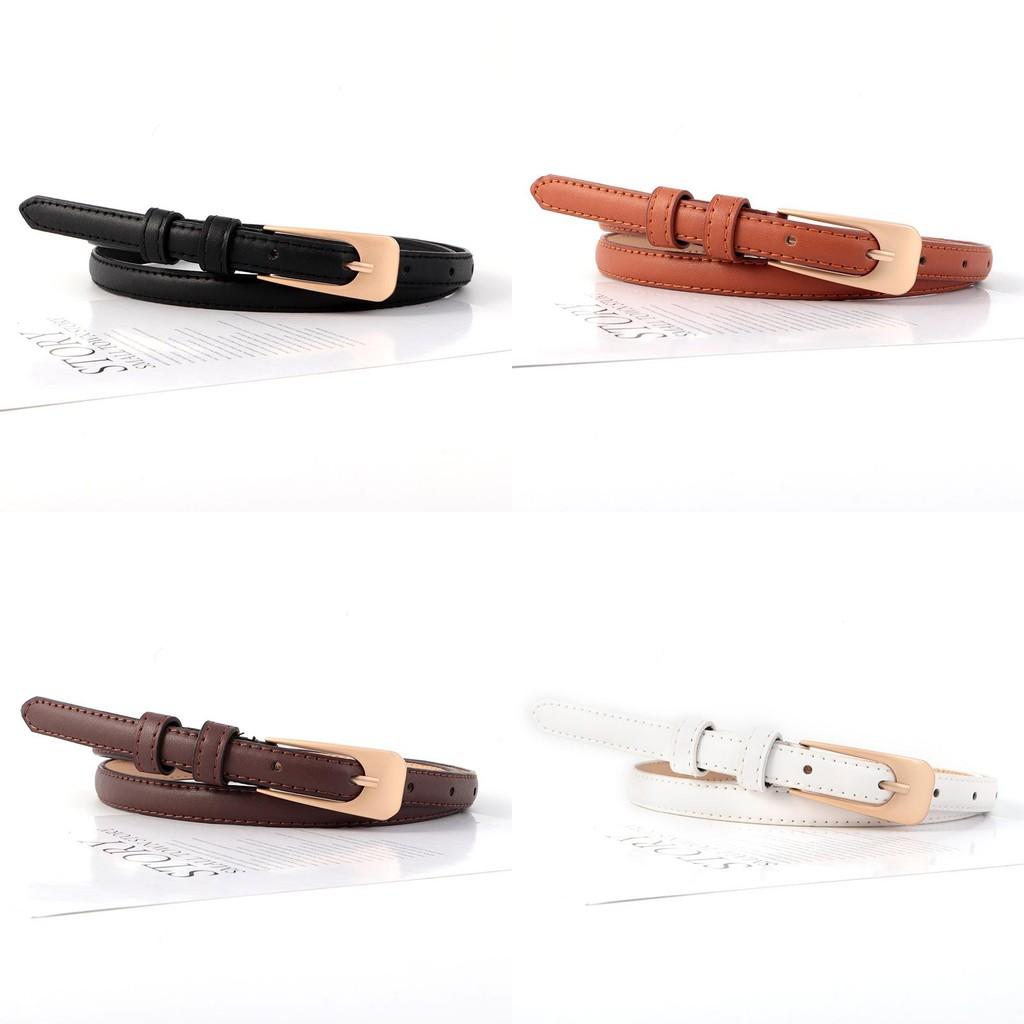 Color Solid Simple Gold Buckle Women Slim Waist Belt Casual And Versatile