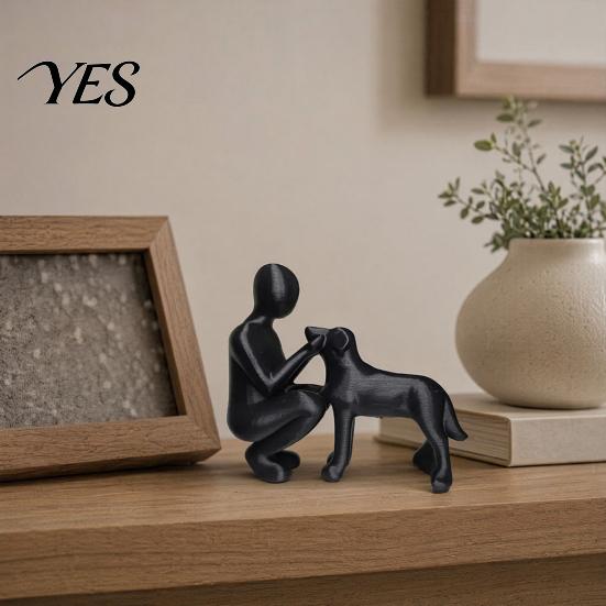 Украшение для дома Собака Скульптура для Декора, 3D Печатная Фигурка Человека и Настольные Украшения, Подарок на Память о Питомце Потеря, Украшение для Влюбленных