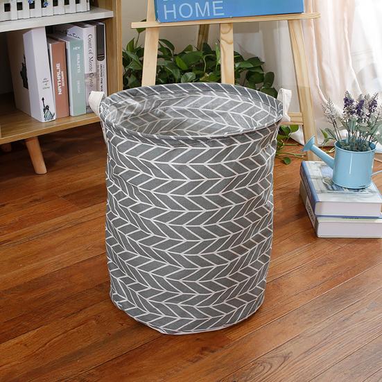 Collapsible Storage Basket Waterproof Printed Multi-purpose Sundries Clothes Basket Household Supplies