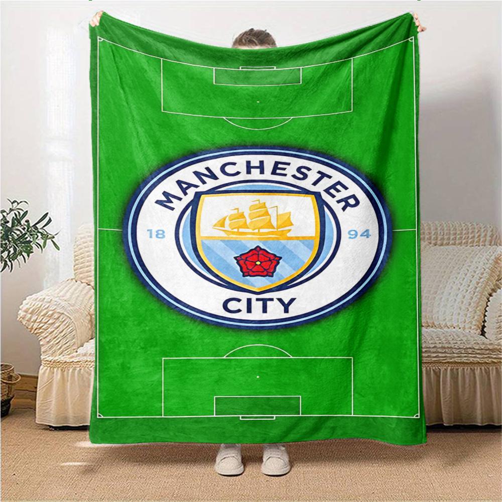 Manchester City Crest Blankets Flannel Printed Breathable Warm Throw Blanket for Home Office Bedspreads 0708a9