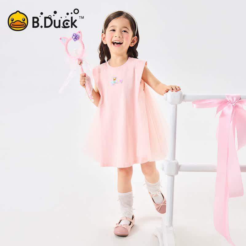 Летнее сетчатое платье-юбка для девочек B.Duck из чистого хлопка