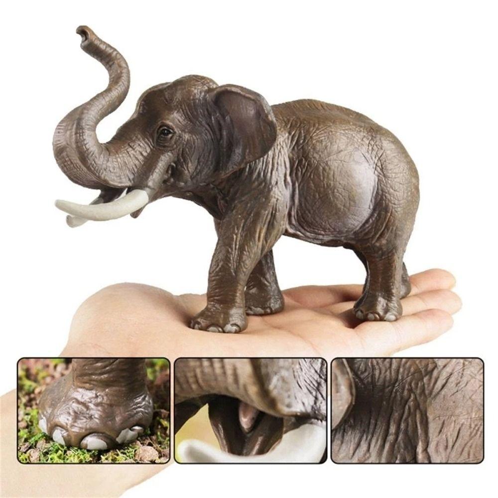 Plastic Simulation Elephant Model Wild Mini Animal Statue  Garden Decoration