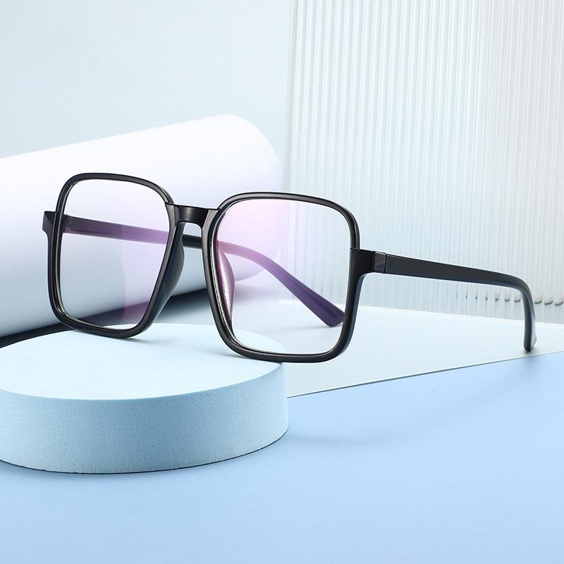Большие квадратные очки с простой оправой, маленькие плоские очки с защитой от синего цвета, студенческие очки для близорукости