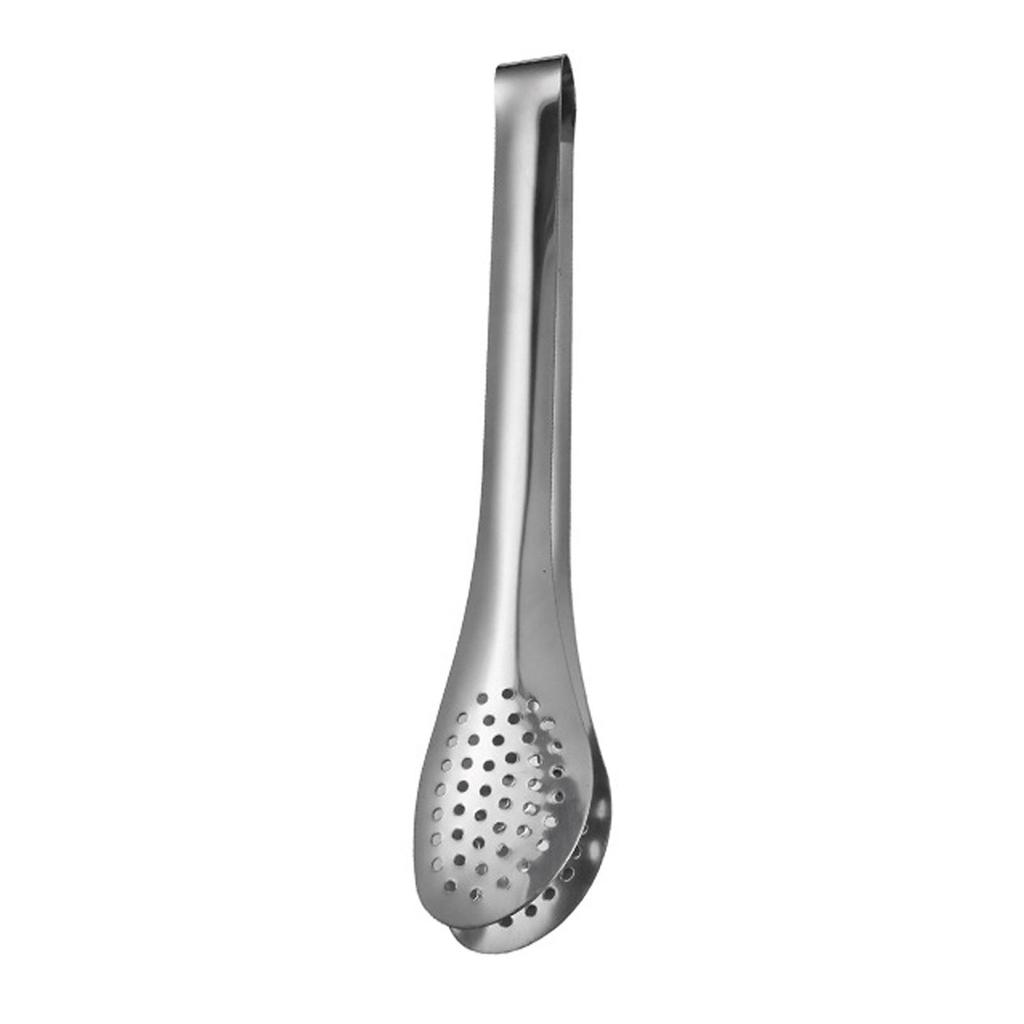 Kitchen Food Tong 9 Inch Stainless Steel Multifunctional Serving Tong with Filter Hole for Home