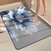Floral Diatomaceous Earth Quick-Dry Non-Slip Bath Mat