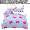 Kids 3d Cartoon Crown Pig Duvet Cover Pillowcase Single Double Set Bedding