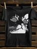 Men's Black Patterned T Shirt With Hypnotic Cat Face Design | Short Sleeves, Round Neck, Light And Breathable, Unique Spiral Eye