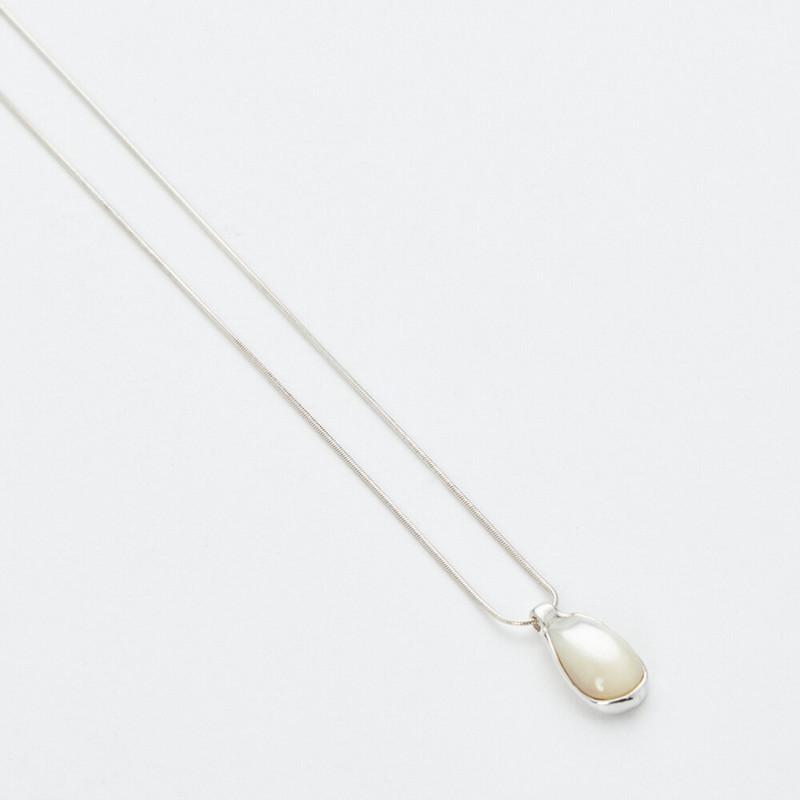 Premium Metal Copper-Plated Platinum Fashion Simple Lapis Lazuli White Shell Pendant Sweater Chain Temperament Versatile Necklace