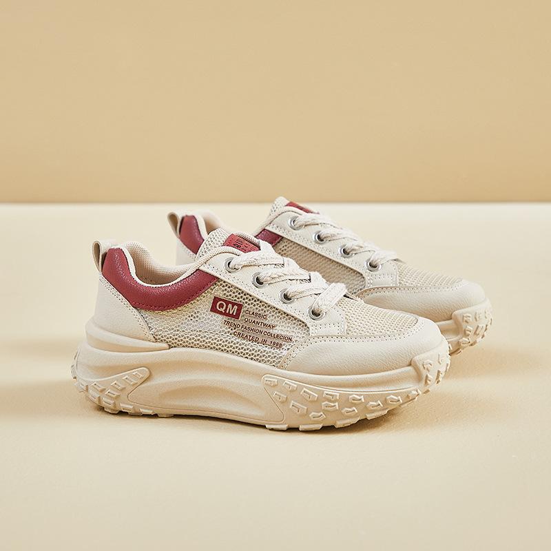 Women Vulcanized Shoes Korean Style New Dad Shoes Women Summer Student Running Sports and Leisure Mesh Breathable Shoes