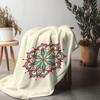 Bohemian mandala pattern Flannel printed blanket suitable for all seasons suitable for living room office sofa and travel