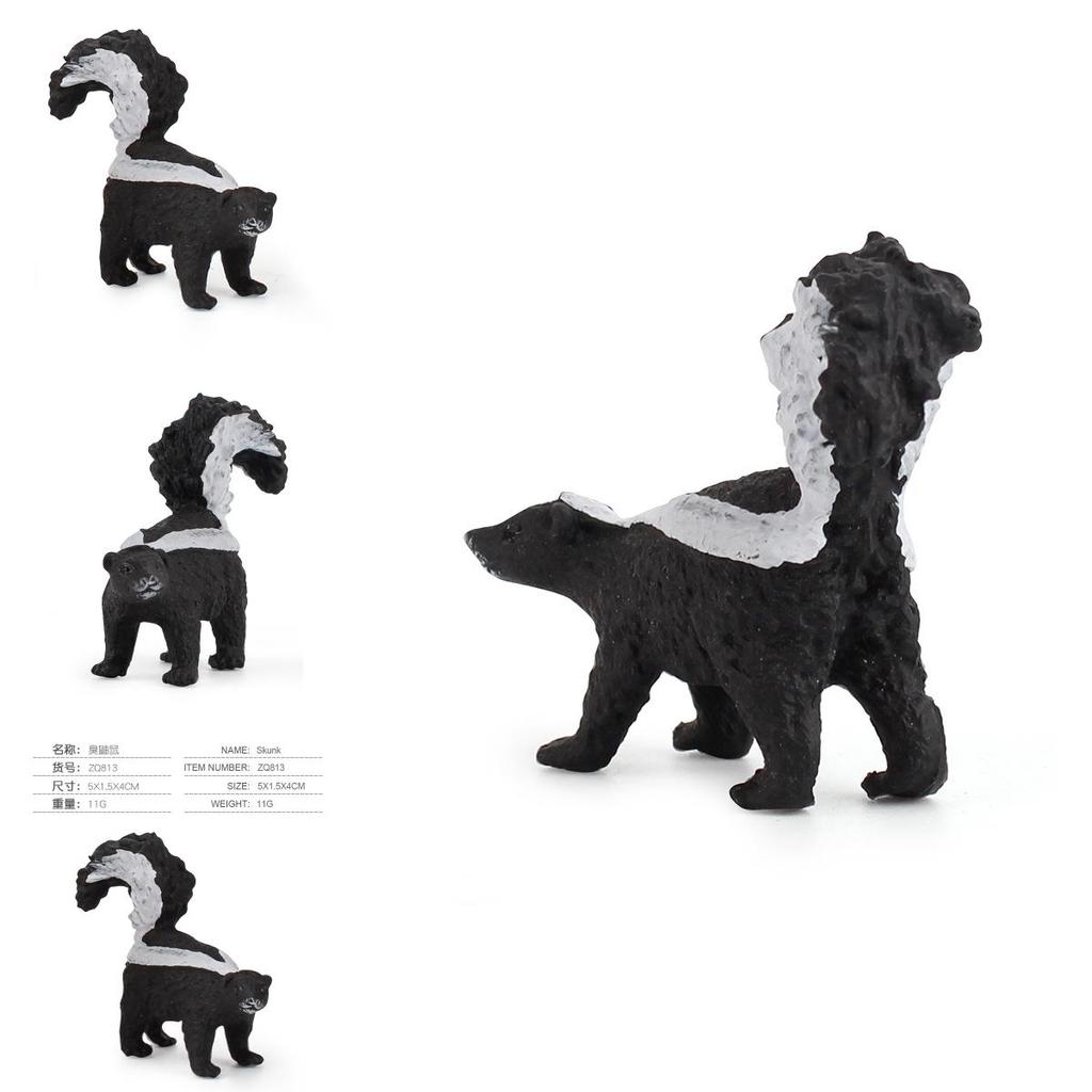 Детская ПВХ Статическая Модель Животного Реалистичный Скунс Для Образовательной Выставки И Коллекционеров