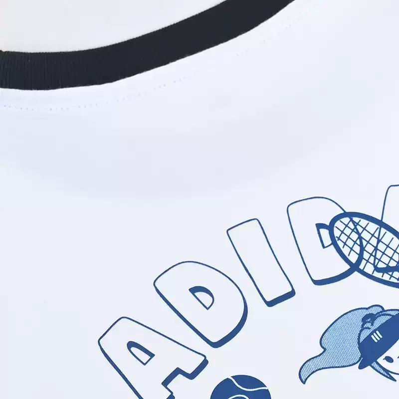 adidas Повседневная футболка с круглым вырезом и короткими рукавами, колор-блок, детские топы KV4500