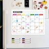 1 Set Magnetic Message Board Refrigerator Magnet Erasable Writing Surface Weekly Planner Kitchen