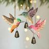 Home Decor Hummingbird Wind Chime Hanging Ornaments Wood Grain Bird Sculpture  Christmas Decoration