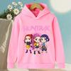 2025 New Autumn/Winter KPop Devil Hunter Cartoon Printed Girls' Hoodie Warm Children's Fashion Casual Children's Clothing Top