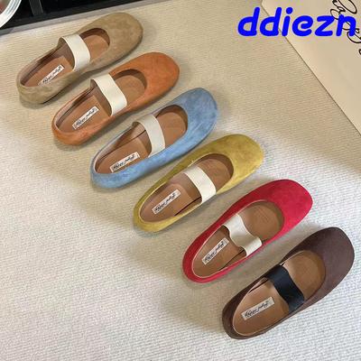 Дизайнерская женская обувь на плоской подошве, модные балетки с круглым носком и эластичной лентой, обувь для танцев для женщин