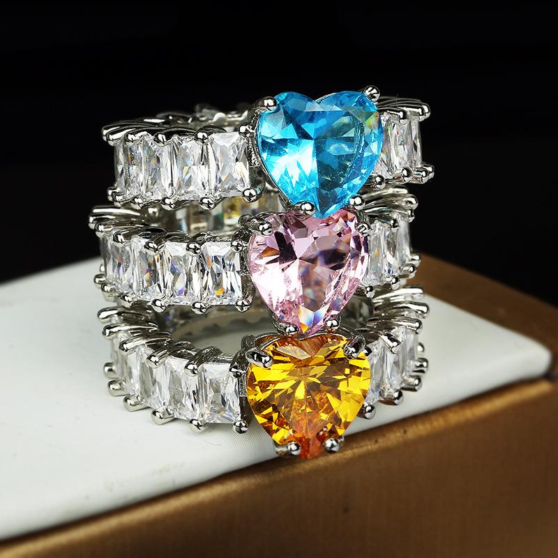 Кольцо Aquamarine Toppa Morgan Powder Moissan Square Diamond High Carbon Zircon, женское модное легкое роскошное кольцо, ювелирные изделия