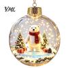 Winter Theme Party Favors Lighted Christmas Ornaments, 3D Miniature Scene Hanging Balls with Warm LED Light, Cute Festive Home Desktop Decorations