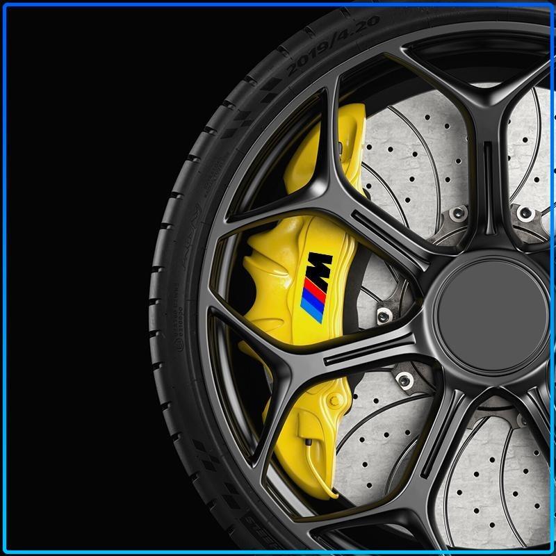 Для BMW M Performance 1 3 5 7 Серии M3 M4 M5 M6 X1 X3 X5 X6 X7 E30 E34 E36 6 шт./комплект 3D Стикеры на суппорты спортивных автомобилей Декоративная наклейка на ступицу колеса автомобиля