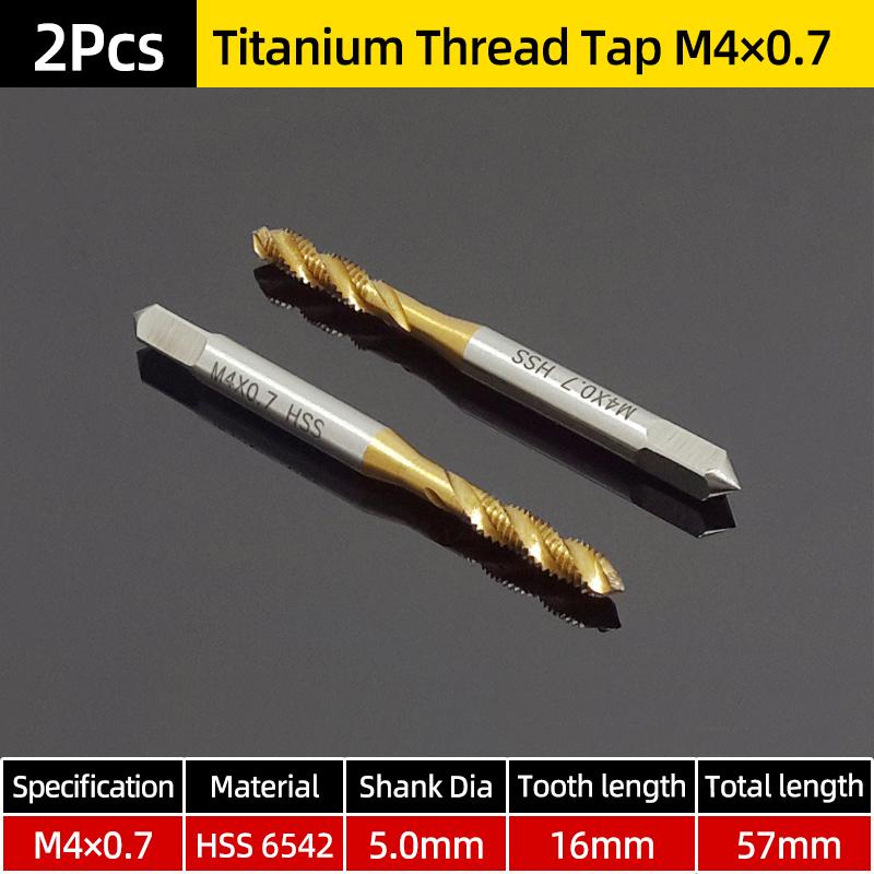 HSS Sprial Thread Tap Titanium Coated Metric SAE Screw Tap Drill Bits M3-M8 Or M2-M12 Machine Plug Tap Threading Tool Hand Tools