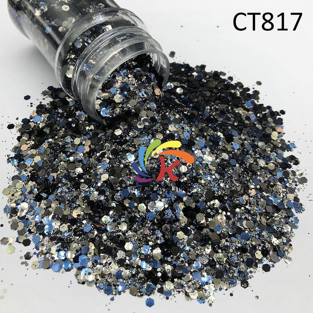 Polyester Glitter Metallic Chunky Mixed Glitter Bulk for Nail Art Epoxy Resin Crafts Christmas Decorations