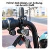 Metal Motorcycle Helmet Lock with Mirror Bracket Bike Handlebar Helmet Anti-theft Safety Lock Hooks Accessories Two Keys