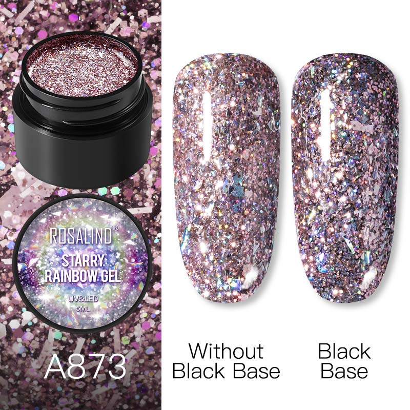 ROSALIND 5 мл гель-лак для ногтей Блестящий радужный блестящий рисунок для дизайна ногтей Vernis полуперманентный лак для ногтей гель-лак для маникюра